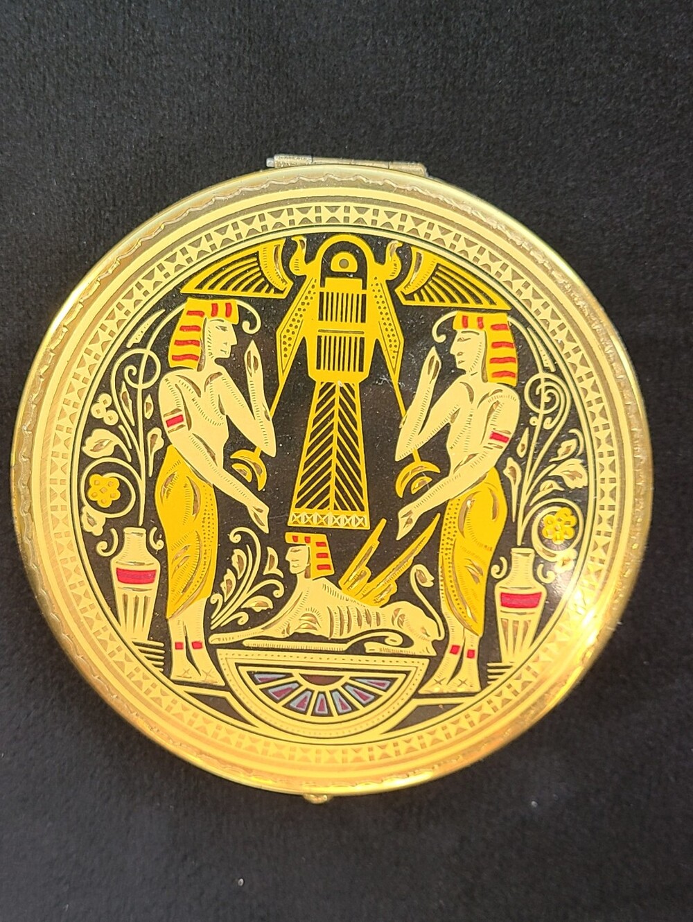 Vintage Egyptian Rex Fifth Ave Makeup Compact